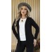 560218  Cardigan Ramany Manga Longa  :: Preto